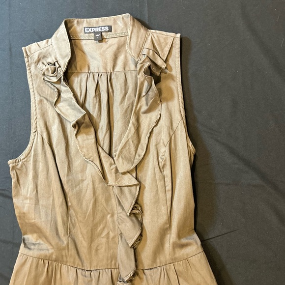 Express Tan Ruffle Midi Dress - Picture 4 of 8